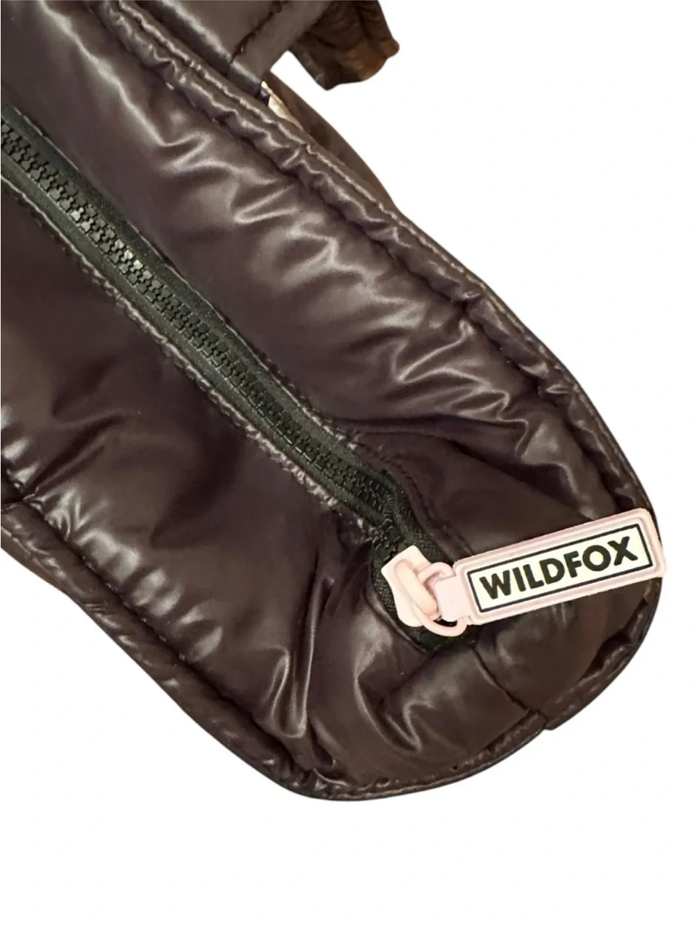 Wildfox Black Puffer Tote Silver Lip Appliqué Quilted Shoulder Bag NWT